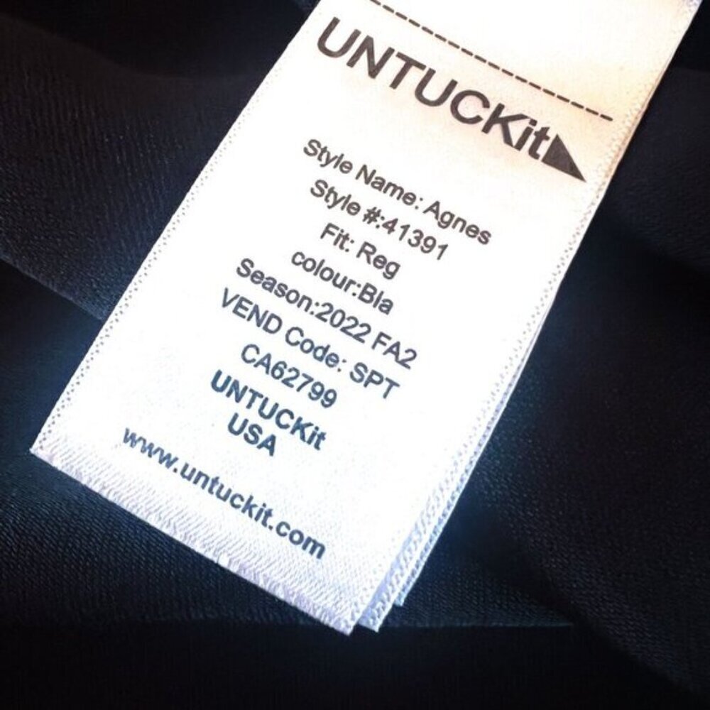 UnTuckIt Satin Black Wrap Agnes Dress Business Career Corporate Modern Large NWT - Picture 12 of 16
